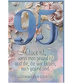 Kartenkaufrausch Geburtstagskarte Zum 95. – Mit Blumen, DIN A6, Inkl. Umschlag