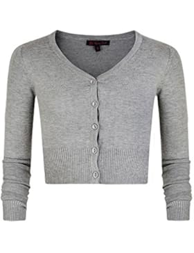 LOTMART Ragazze Scollo a V Fine Cardigan Lavorato A Maglia Bambini Manica Lunga Ritagliata Maglione - Grigio Mélange...