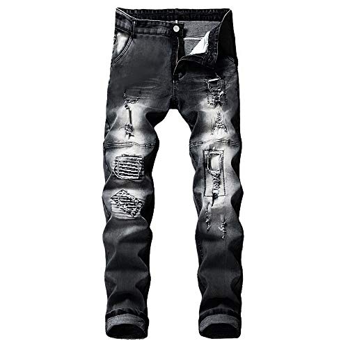 Anglewolf Mens Slim Fit Straight Leg Stretchable Denim Jeans Pants All Waist Trouser Men's Premium Batusa Regular Relaxed