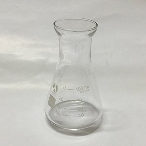MagiDeal Erlenmeyerkolbe, Erlenmeyer Kolben graduiert mit Enghals – Klar, 100ml - 3