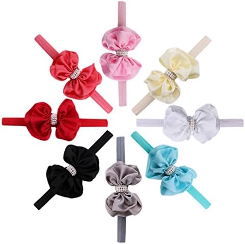 Emitha Baby Headbands Girl's Hair Bows Newborn Headbands 8 pieces