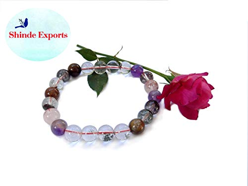 SHINDE EXPORTS Natural Semi Precious Gemstone Bracelet Crystal Round Loose Beads for Men & Women. 8mm
