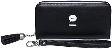 Women Leather Wallet Large Capacity Tidy Cute Designed Card Holder Wallet Purse (Black)