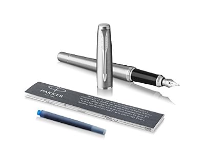 PARKER 1931605 Urban stylo plume, Métro métallique, plume moyenne et encre bleue