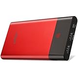 PISEN 10000mAh Portable Charger LED Display Ultra Slim Power Bank High Capacity External Battery Pack for iPhone,iPad,Samsung,Nexus and More.(Red)
