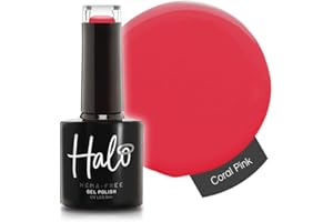 Halo Gel Polish 8ml - Coral Pink. UV/LED Gel Nail Polish, Long Lasting & Easy To Apply. Nail Art Colours For Manicure & Pedicure. Gel Polish For Professional & Home Use.