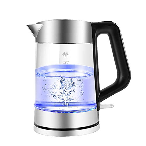 ZHESHEN Bouilloire  Eau En Verre Avec clairage LED, clairage Bleu  bullition, 1,7 Litre, Protection Anti-bullition