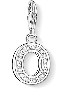 Thomas Sabo Damen-Charm Club-Anhänger Buchstabe O 925er Sterlingsilber mit weißen Zirkonia 0237-051-14