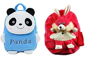 Black Hill Kids School Bag Soft Plush Backpack Combo Cartoon Bags Mini Travel Bag for for Girls Boys Toddler Baby (Pack of 2)