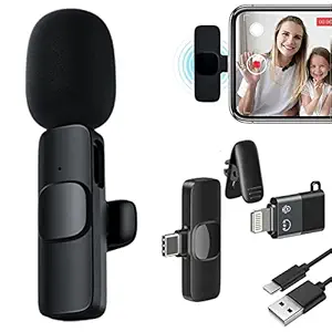 MMAK M8 Wireless Microphone, Plug and Play, Noise Reduction, for YouTube, Vlogging, Video Recording, Compatible with Type-C Android & iPhone