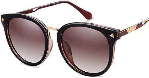 Sunglasses Female Wave Sunglasses Round Frame Sunscreen Polarized Glasses Fashion Personality Polarized Sunglasses,Brown