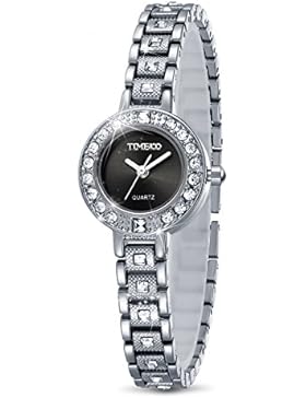 TIME100 Muttertag Damen Retro Armkette Armband Armbanduhr Strass Runde Analog Quarz
