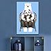 Produktbild Pmhhc DIY Digital Painting Tier Familienporträt Färbung Durch Zahlen Cartoon Bär Panda Pinguin DIY Ölgemälde-with Framed