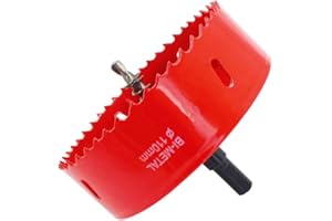 Houdao Coronas para Metal 110 mm Sierra Corona M42 Bi-Metal con Vástago Hexagonal y Broca Coronas para Madera Metal Yeso PVC Planchas de Hierro Tubos de Plástico