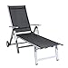 Produktbild greemotion Sonnenliege Monza silber/schwarz, Gartenliege 8-fach verstellbar, platzsparend zu verstauen, Liege in zeitlosem Design, vielseitig kombinierbar, Artikelmaße: ca. 75 x 148 x 108 cm