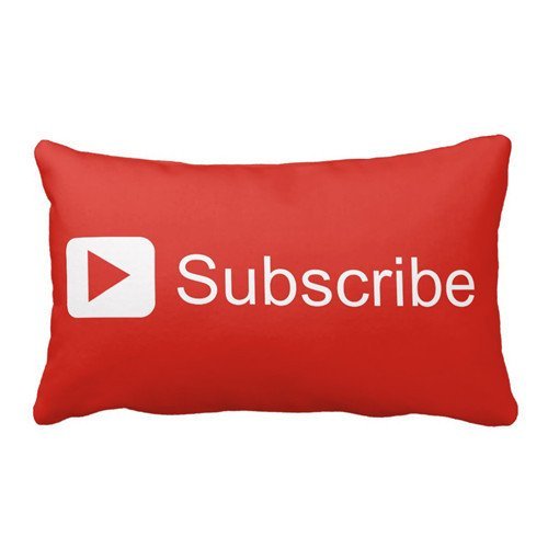 Youtube Subscribe Pillow Personalized 30x20 Inch Square Cotton Throw Pillow Case Decor Cushion Covers by Dear Deer