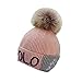 Produktbild Fuibo Baby Weihnachten Geschenke Mütze, Baby Kinder Jungen warme Winter Hairball gestrickte Mütze Hut Mütze | Baby Mütze Beanie Keep Warm Hut Strickmützen (Pink)