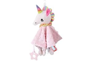 BABYZOCO Doudou Bebe, Manta de Seguridad para Bebés, Mantita de apego bebé, Dudus Bebe, Toalla para bebés, Mantita de apego bebé, Regalos Bebes, 100% Poliester, 26x27cm, Diseño Unicornio