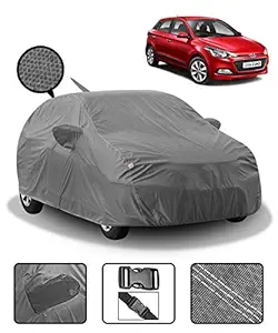 Fabtec Car Body Cover for Hyundai Elite i20 with Mirror & Antenna Pockets (Heavy Duty, Full Sized, Triple Stitched, Grey)