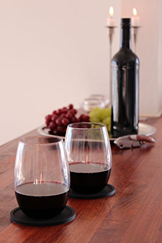 Schwarz Trinken Untersetzer von barvivo Set von 8 – Tischplatte Schutz für jeden Tisch Typ, Holz, Granit, Glas, Marmor, Stein Tischen – Ideal Soft Untersetzer passend für jede Größe von Trinkgläser. - 3