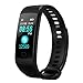 Produktbild Blutdruck und Herzfrequenz Armband, yustar 2,4 cm Touch Bildschirm Blut Sauerstoff Überwachung Sport Tracker – Sleeping Kontrolle – Schrittzähler – Smart Reminder – Stoppuhr M Schwarz