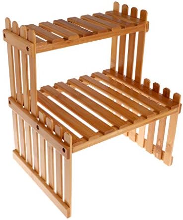 Qiman Plant Shelves Flower Garden Wooden Shelving Stand Flower Display Stand Bamboo Wood Display Stand Bamboo Shelf Rack