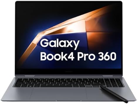 Samsung Galaxy Book4 Pro 360, Intel® Core™ Ultra 7 Processor, 16GB RAM, 512GB, Laptop 16" Dynamic AMOLED 2X touch, S Pen, Windows 11 Home, Moonstone Gray [Versione Italiana]