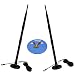 Produktbild HQRP 2-Stück Set: 2400-2500Mh 9 dBi RP-SMA WIFI Booster Wireless-Antenne  plus RP SMA Stecker auf RP-SMA Buchse RG174 Antennenbuchse Base für D-Link DIR-880L / DIR-842 / DIR-605L