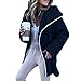 Produktbild URSING Mantel Damen Winter Langarm Kapuzenpullover Strickjacke Hoodies Cardigan Sweater Casual Jacke Mantel Wollmantel Freizeitjacke Outdoorjacke Kapuzenmantel Strickmantel (Marine,S)
