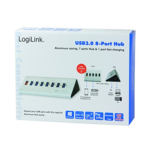 LogiLink USB 3.0 Hub 7-Port + 1x Schnell-Ladeport - 6