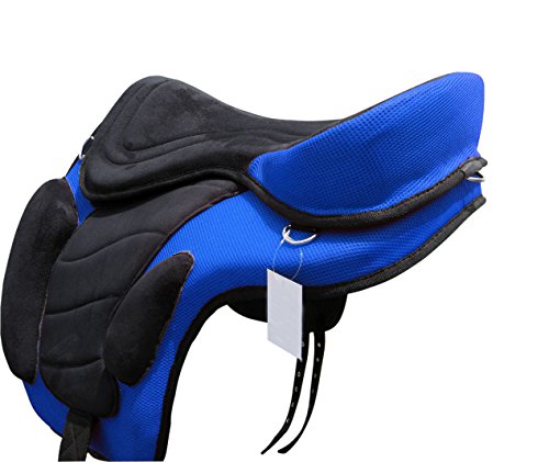 HORSE-TREELESS-SADDLE-16-WIDE-SEAT-WITH-MATCHING-GIRTH-SQUARE-PATTERN