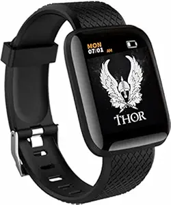 SHOPTOSHOP Smart Band ID16_PAR Men Women Fitness Tracker Smart Watch 1.3 inch Screen Blood Pressure Heart Rate Monitor Lite Exercise Smartwatch for All Boys & Girls (Black)