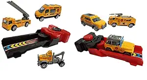 IndusBay Mini Die-Cast Rapid Launcher Construction Truck Car Toy Metal Stunt Vehicle Track Set for Kids - Birthday Return Gift for Kids