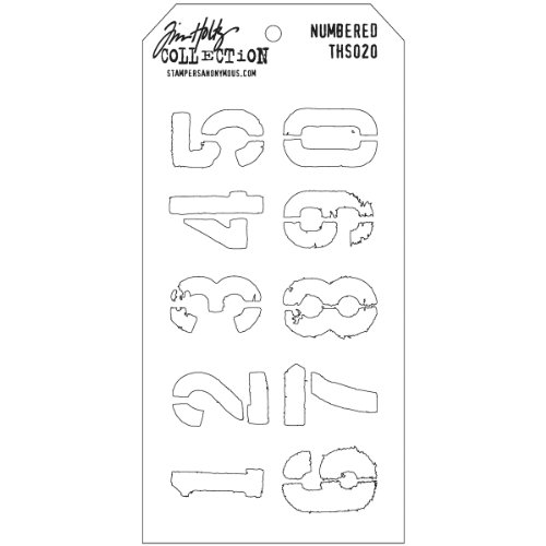 Art Gone Wild Plastic Tim Holtz - Plantilla para estarcir, diseño de de números