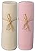 P'tit Basile - Lot of 2 cot bed jersey fitted sheets - 100% organic cotton - Off-white/ Pink - 60x120 cm - High quality combed cotton