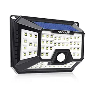 hardoll 66 LED Motion Sensor Security Waterproof Solar Light Lamp (Cool White, Black)