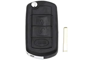 KUYUANSU Ersatzschale Falten 3 Tasten Remote Flip Autoschlüsseletui Styling Shell für Land R0VER Range Rover Sport LR3 Discovery (mit HU101 Klinge)