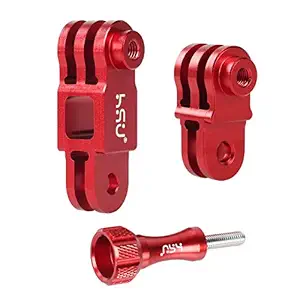 HSU Aluminum Alloy Metal Adjust Arm Straight Joints Mount, Same Direction Straight Joints Mount for GoPro Hero 9/8/7/(2018)/6/5 Black,Session 5/4,Hero 3+,DJI Osmo Action Action Camera and More?Red?