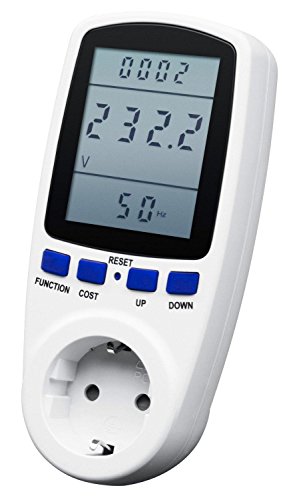 Preisvergleich Produktbild KOBWA Energiekosten Strommessgerät "Premium" (Stromtarif Frei Einstellbar, Standby und Stromverbrauch Messen) Weiß