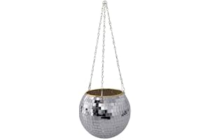 ZhuiKun Jardinière Suspendue Intérieur et Extérieur Boule Disco Pot de Fleurs Boule à Facettes avec Chaîne Vase Boule Disco Contenants de Plantes