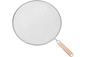 KOKSII Cooking Frying Stainless Steel Anti Splatter Guard Oil Net Grease Splatter Screen Pan Mesh Guard Splash Cover Easy Install 33cm