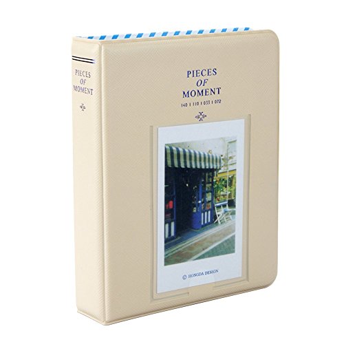 Fujifilm Instax Mini FotoAlbum Fotohüllen Speziell Für Fujifilm Instax Miini Film 7S/8/25/50/90, 14*11cm, 64 Seiten,Rosa, blau, beige (beige)