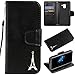 Produktbild Galaxy A8 Leder Case Schwarz, Galaxy A8 Flipcase Cover, LolStore Glitzer Bling Lederhülle Handy Tasche Stand Hülle Cover Wallet Case mit Kartenfächer Magnetverschluss Brieftasche Etui Schutzhülle