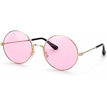 6 Paia Occhiali Da Sole Hippy A Forma Di Cuore – Lenti Rosse Sfumate, Montatura Oro Rosa, Per Feste Anni '70 E Carnevale - 2