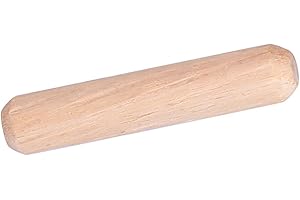 YWBL-WH 50 STÜCK Holz Passstifte Holzstifte Dübel Set M6 × 30mm Rund Geriffelt Hartholz-Rillenschraube,Schlüssel