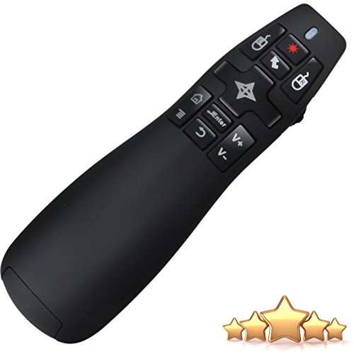 Preisvergleich Produktbild Wireless Presenter mit Laserpointer - Beste Präsentation, die Fernbedienungen für Windows Office Powerpoint und Apple MAC Keynote Präsentationen - keine Software Installation - Air Mouse Fernbedienung Clicker