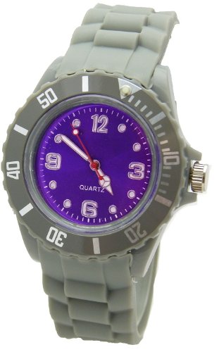 Armbanduhr Unisex Grau-Lila Armbanduhr Unisex Grau-Lila