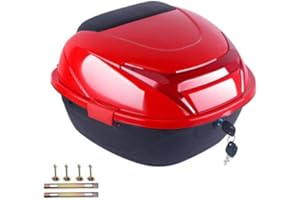 AffinityFurn Universal Motorcycle Top Box 32L Capacity Motorcycle Tour Tail Box Helmet Top Case Luggage Case for Motorbike Moped Back Rear Case Red