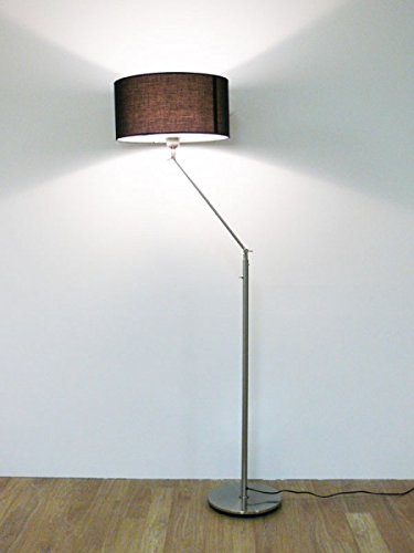 Design Stehleuchte mit schwarzem Lampenschirm, 164 cm, Kaja FL, 10262