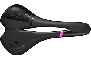 Selle San Marco ERA Lady Dynamic - Selle de Vélo pour Femme, Cadre en Manganèse, Trou Anatomique, Légère et Confortable - Taille unique, Noir/Rose